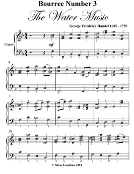 Bourree Number 3 the Water Music Elementary Piano Sheet Music