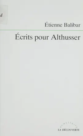 Read: Book Écrits pour Althusser