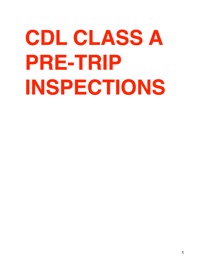 CDL CLASS A PRE TRIP INSPECTION