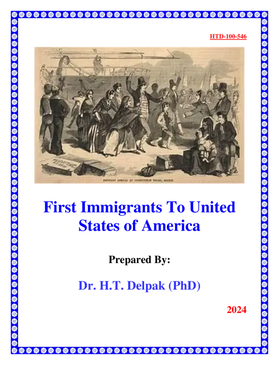 First Immigrants To United States of America