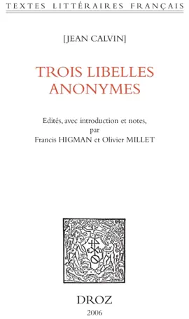 Read: Trois libelles Book anonymes