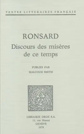 Read: Discours des misères de ce Book temps