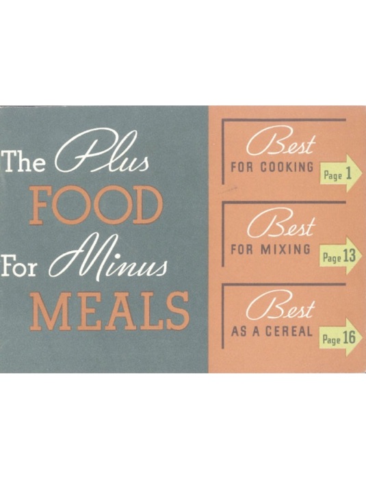 Kellogg’s All-Bran. The Plus Food for Minus Meals