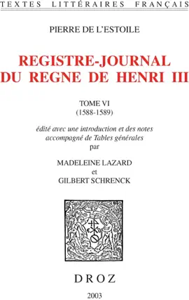 Read: Book Registre-journal du règne de Henri III