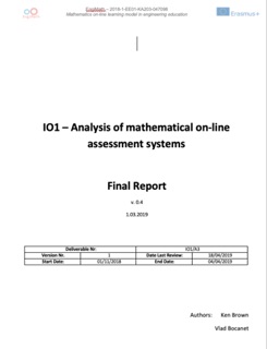 Analysis of mathematical on-line assessment systems by Ken Brown