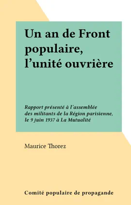 Read: Un an de Book Front populaire, l'unité ouvrière