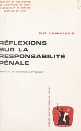 Read: Book Réflexions sur la responsabilité pénale