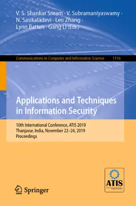 Read: Book Applications and Techniques in Information Security