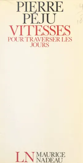 Read: Vitesses pour traverser Book les jours