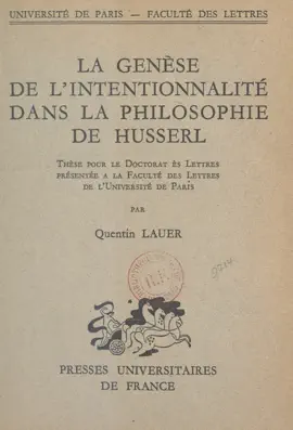 Read: La Book genèse de l'intentionnalité dans la philosophie de Husserl