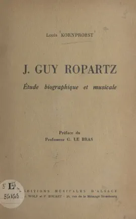 Read: J. Guy Ropartz Book