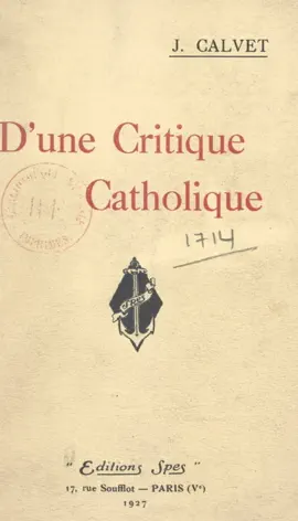 Read: D'une Book critique catholique