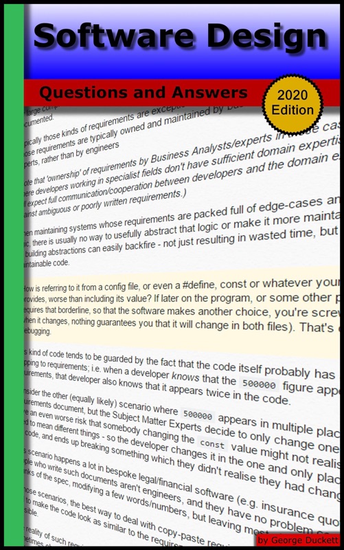Software Design: Questions and Answers (2020 Edition)