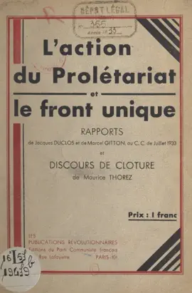 Read: L'action du Book prolétariat et le front unique