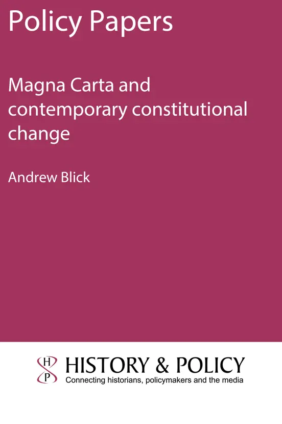 Magna Carta and contemporary constitutional change