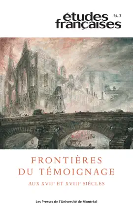 Read: Études Book françaises. Volume 54, numéro 3, 2018