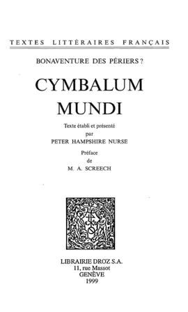 Read: Cymbalum Mundi Book
