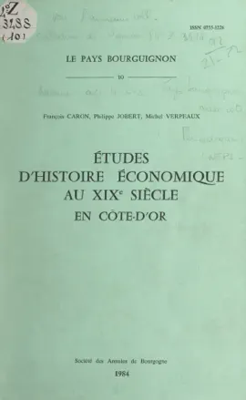 Read: Études d'histoire Book économique au XIXe siècle en Côte-d'Or