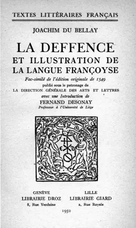 Read: Book La Deffence et Illustration de la Langue françoyse.