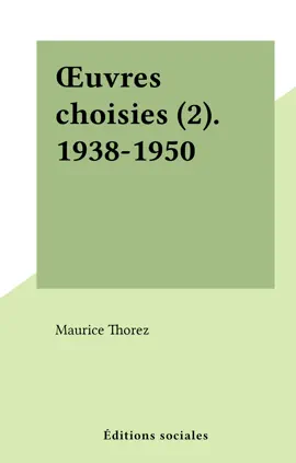Read: Œuvres Book choisies (2). 1938-1950