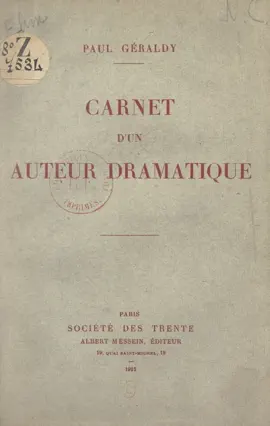 Read: Carnet Book d'un auteur dramatique