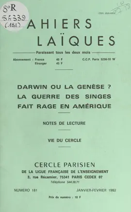 Read: Darwin ou la Genèse ? : la guerre des singes fait rage Book en Amérique