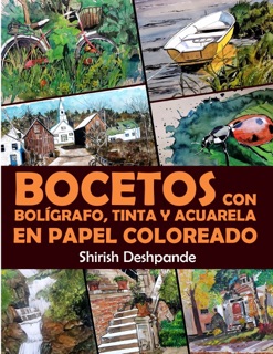 Bocetos con bolígrafo, tinta y acuarela en papel coloreado by Shirish Deshpande