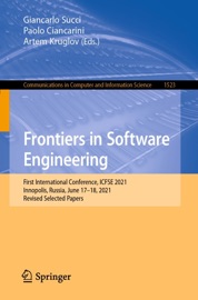 Frontiers in Software Engineering - Giancarlo Succi, Paolo Ciancarini & Artem Kruglov