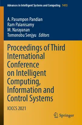 Read: Book Proceedings of Third International Conference on Intelligent Computing, Information and Control Systems