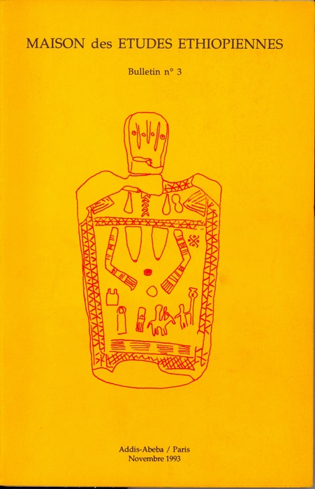 Bulletin de la Maison des études éthiopiennes Novembre 1993. N°3