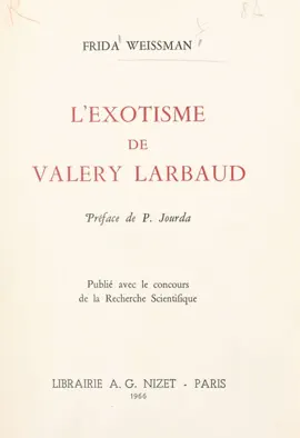 Read: L'exotisme de Valery Book Larbaud