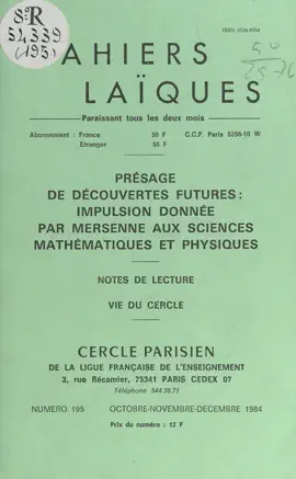 Read: Présage de découvertes futures : impulsion donnée par Mersenne aux sciences Book mathématiques et physiques