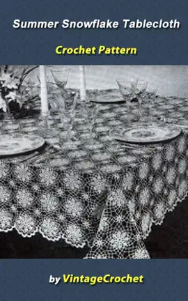 Summer Snowflake No. 7530 Tablecloth Vintage Crochet Pattern eBook