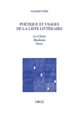 Read: Poétique et Book usages de la liste littéraire