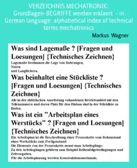 Read: VERZEICHNIS Book MECHATRONIK: Grundlagen-BEGRIFFE werden erklaert  - in German language: alphabetical index of technical terms mechatronics