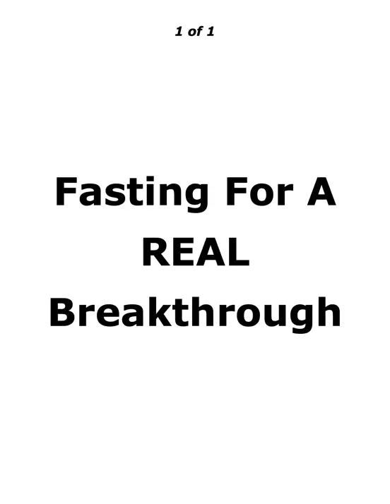 Fasting For Spiritual Growth
