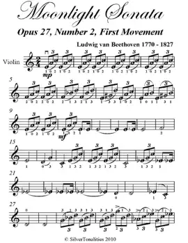 Moonlight Sonata Easy Violin Sheet Music