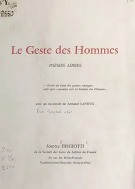 Read: Book Le geste des hommes