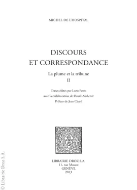 Read: Discours et correspondance. La plume Book et la tribune II