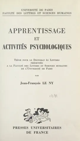 Read: Apprentissage et activités Book psychologiques