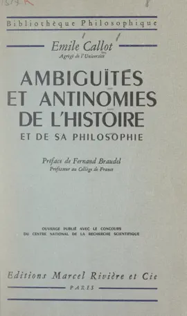 Read: Book Ambiguïtés et antinomies de l'histoire et de sa philosophie