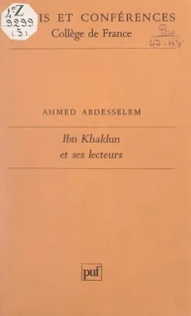 Read: Book Ibn Khaldun et ses lecteurs