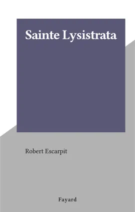 Read: Book Sainte Lysistrata