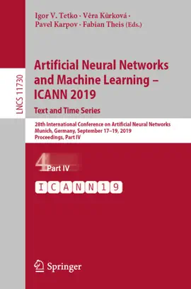 Read: Artificial Neural Networks and Machine Learning – ICANN 2019: Book Text and Time Series