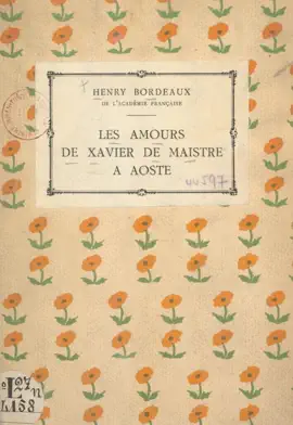 Read: Les Book amours de Xavier de Maistre à Aoste