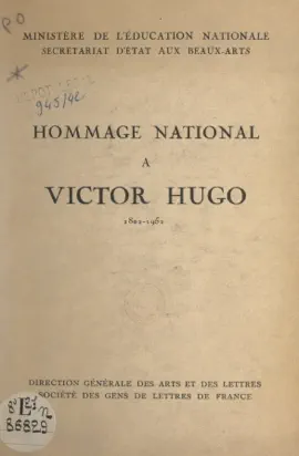 Read: Book Hommage national à Victor Hugo, 1802-1952