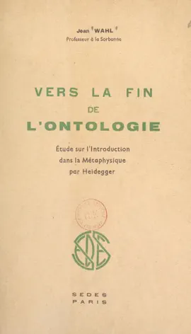 Read: Vers la fin de Book l'ontologie