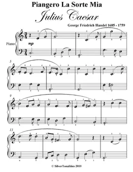 Piangero La Sorte Mia Julius Caesar Easy Piano Sheet Music