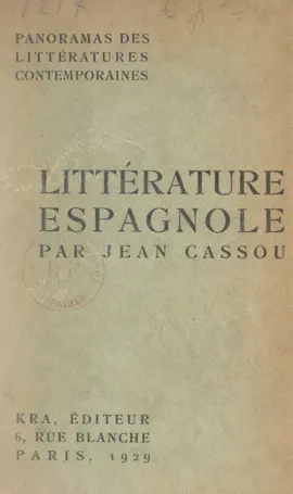 Read: Panorama de Book la littérature espagnole contemporaine