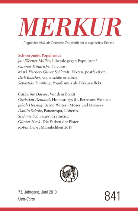 MERKUR Gegründet 1947 als Deutsche Zeitschrift für europäisches Denken - 2019-6
